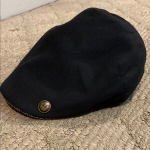 Goorin Bros Navy Newsboy Cap with Gold Button